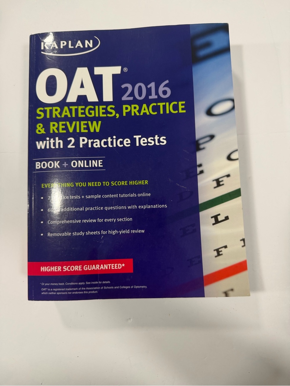 Kaplans 2016 OAT Optometry Admissions Exam book